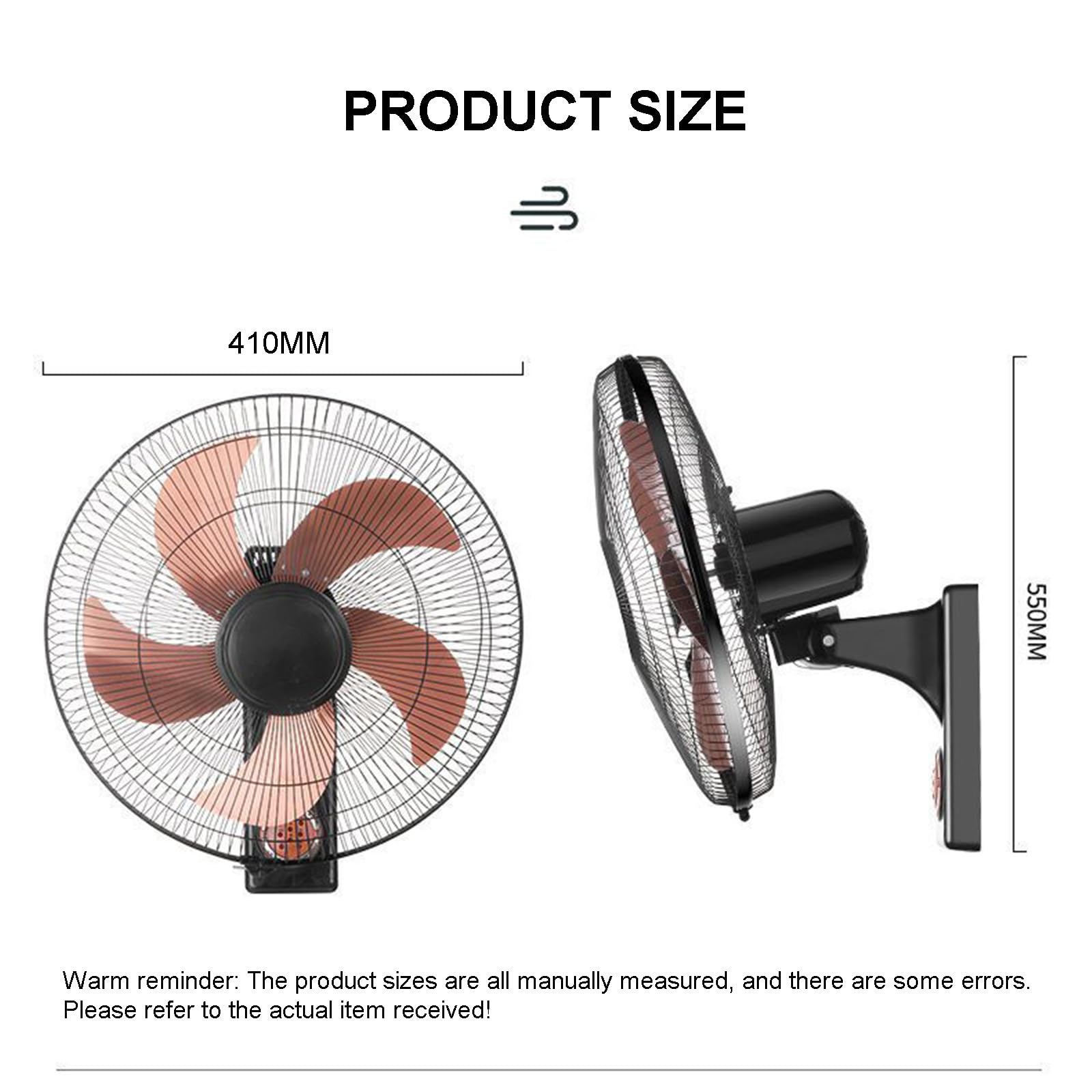 Ventilatore Elettrico Da Parete Da 16/18 Pollici, Ventola Di Raffreddamento, Velocità Del Vento Regolabile A 3 Velocità, Timer Da 4 Ore, Con Potente Ventola Oscillante Per Uso Domestico,16 inches