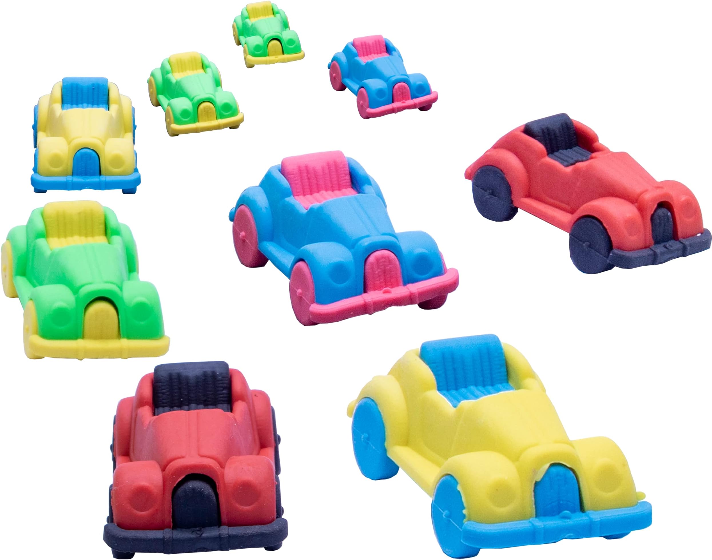 KR. LIF 25 PCS Puzzle Pull Apart Erasers Car Eraser Needed Desk Pets for Kids