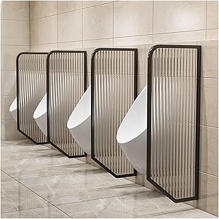 Urinal Partition Protection Screen Toilet Partition Tempered Glass Sheet Divider Bathroom Shower Screen for Kindergartens,Schools, Shopping Malls, Hotel(Preto)