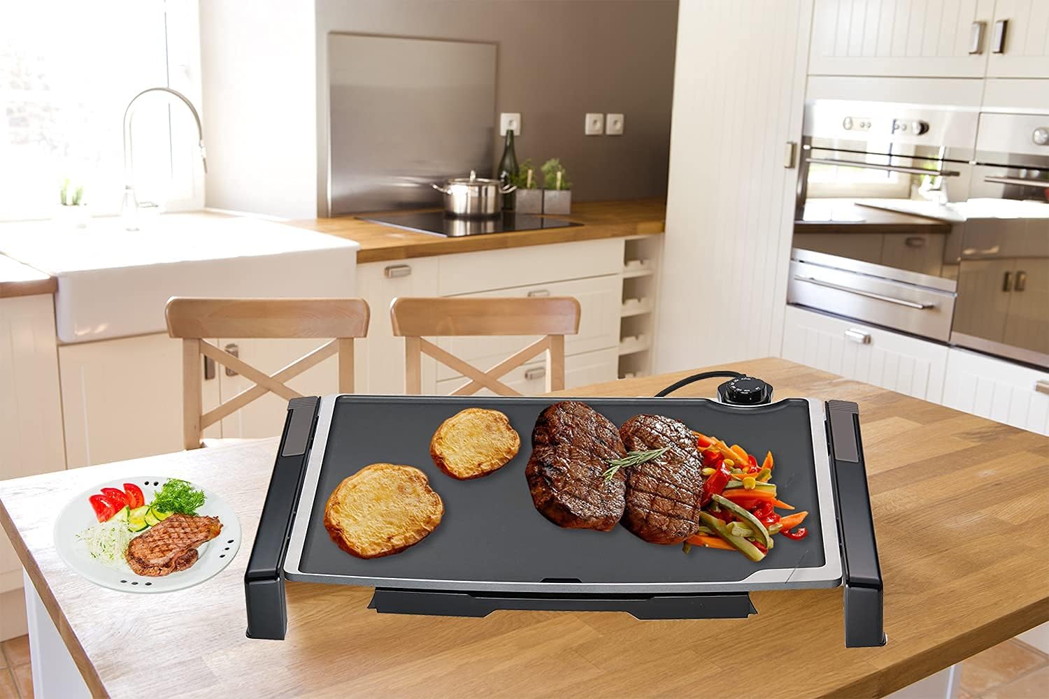 Buy 19Inch NonStick Electric Griddles with SlideOut Drip Tray for