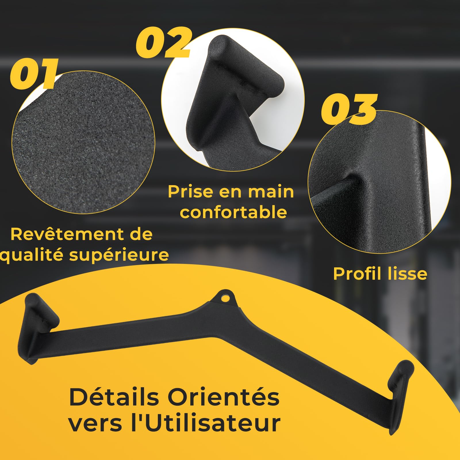 GOPLUS Barres de Tirage pour Machine à Câbles avec Poignées Ergonomiques, Forme de T et V pour Rameur, Poignées pour Entraînement du Dos, Biceps et Triceps, pour Salle de Sport à Domicile