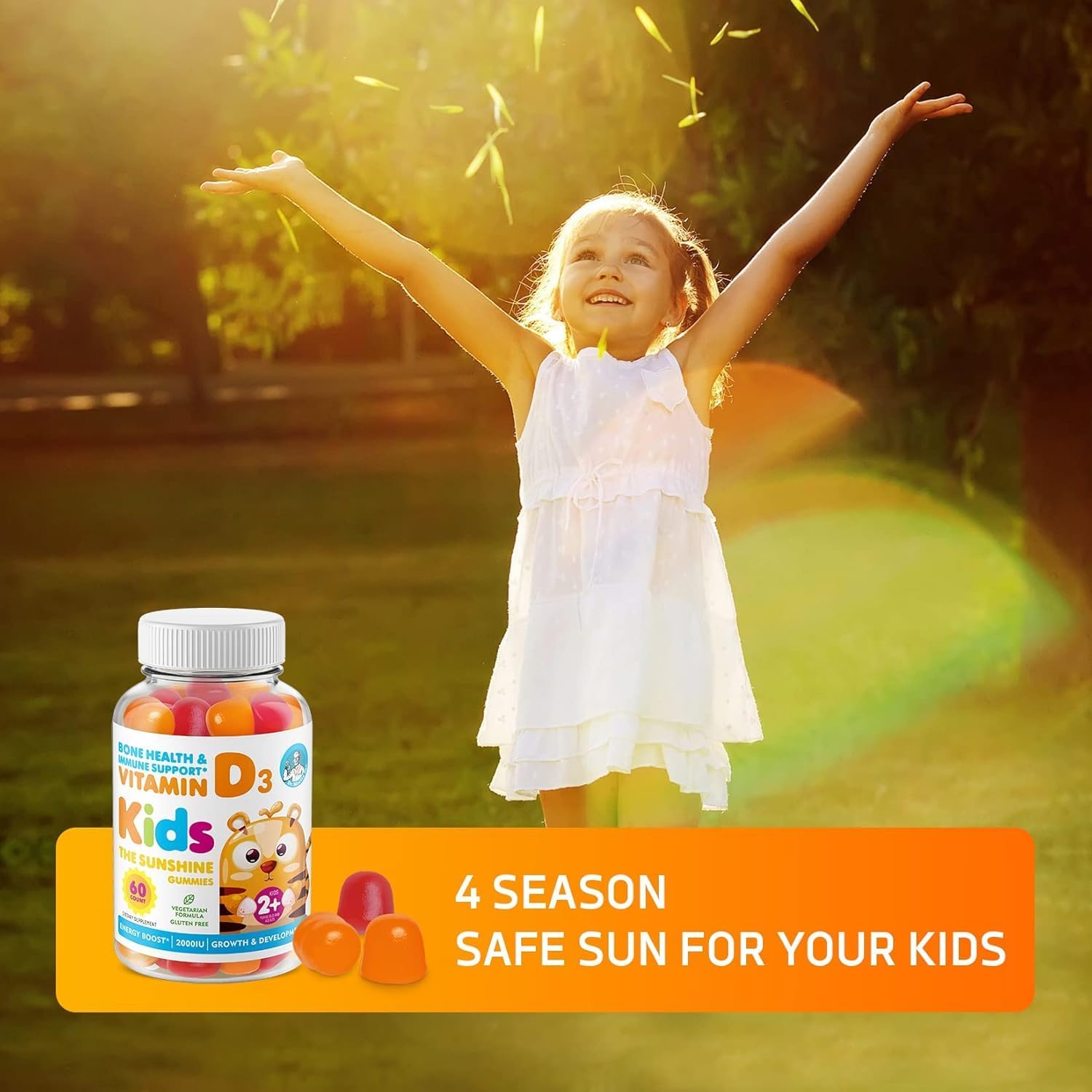 DR. MORITZ Vitamin D3 Gummies for Kids & Adults 2000 IU - High-Absorption Vitamin D Kids Gummies Supplements - Vegetarian, Immune Support D3 for Adults & Kids (60 Count)
