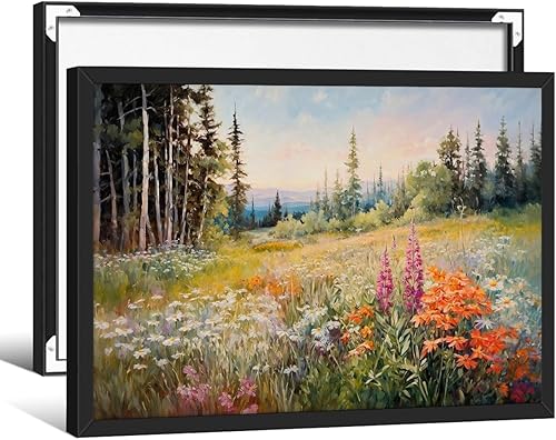 Miniatura 29 de Jefuzh Arte de pared de paisaje de naturaleza otoñal, póster de paisaje de árbol de bosque de otoño, hojas de arce retro, pintura al óleo, Vintage