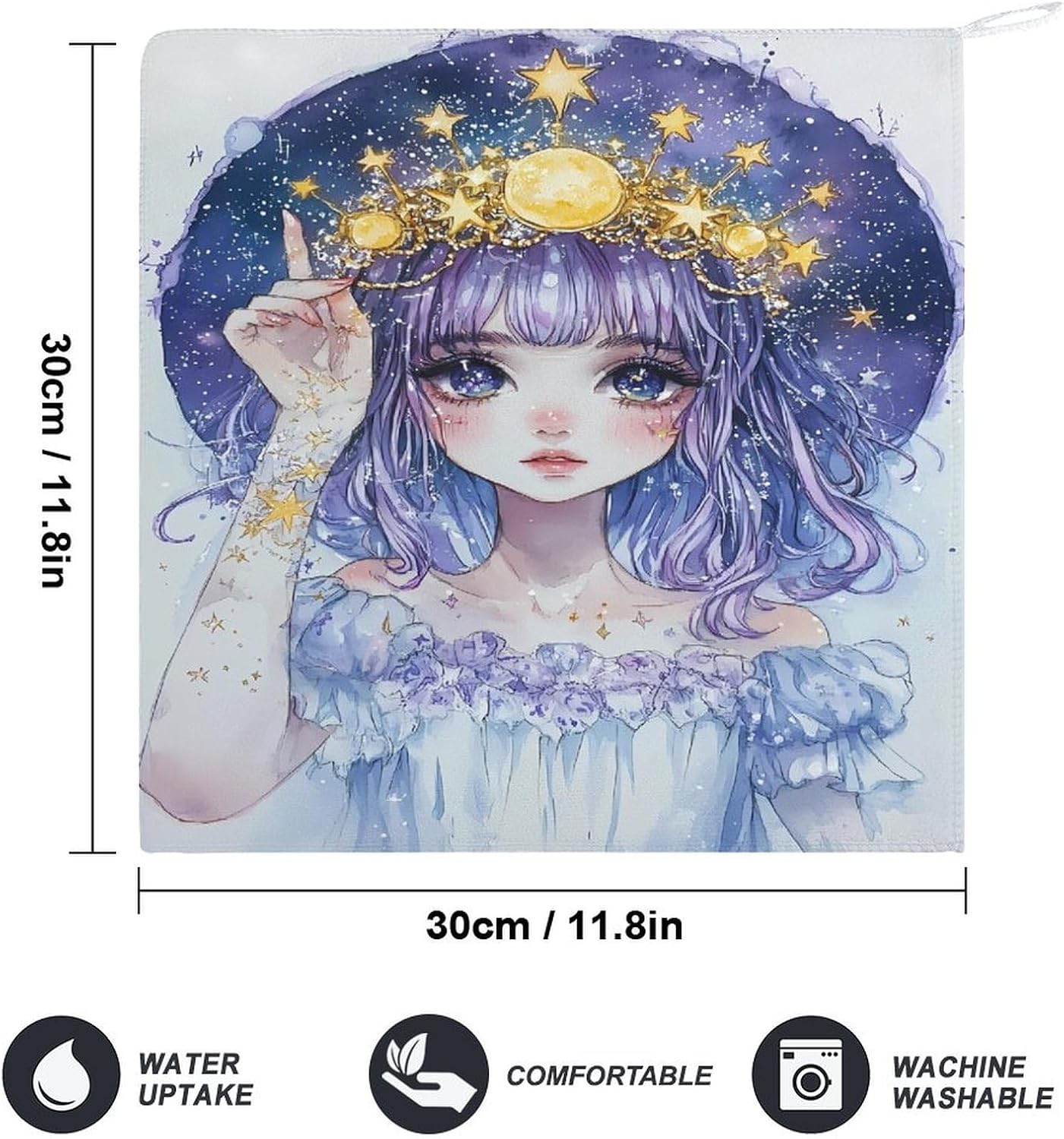 Zodiac Pin Up Girl Painting Towel Hand Towels Decorative Towel for Bathroom Kitchen Shower Gym 4PCS