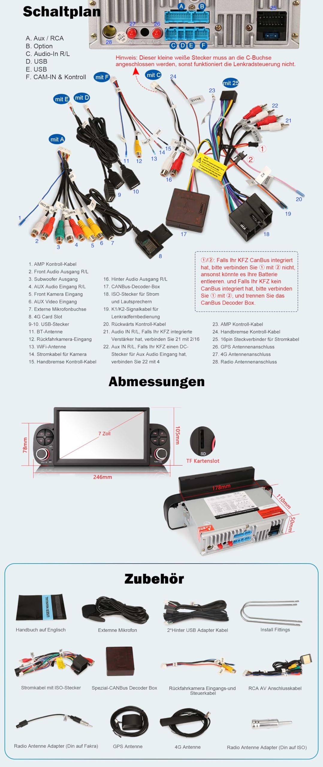 Erisin 4G+64GB Android 16 Autoradio Bluetooth für FIAT Panda (MK3 Type 319) | 8-Kern GPS Navi 7 Zoll IPS Touchscreen Unterstützt Kabelloses CarPlay Android Auto WiFi 4G DAB+ RDS FM AM OBD2 Canbus DSP