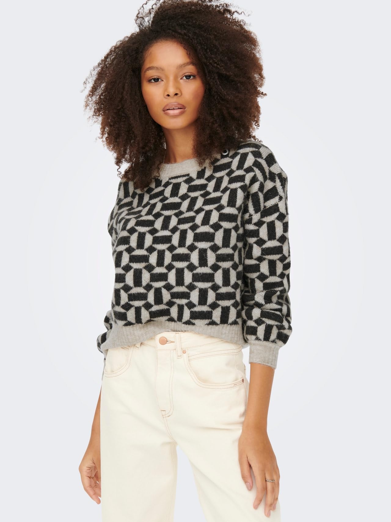 ONLY Onlgeo Life L/S Pullover Knt Maglione Lavorato a Maglia Donna