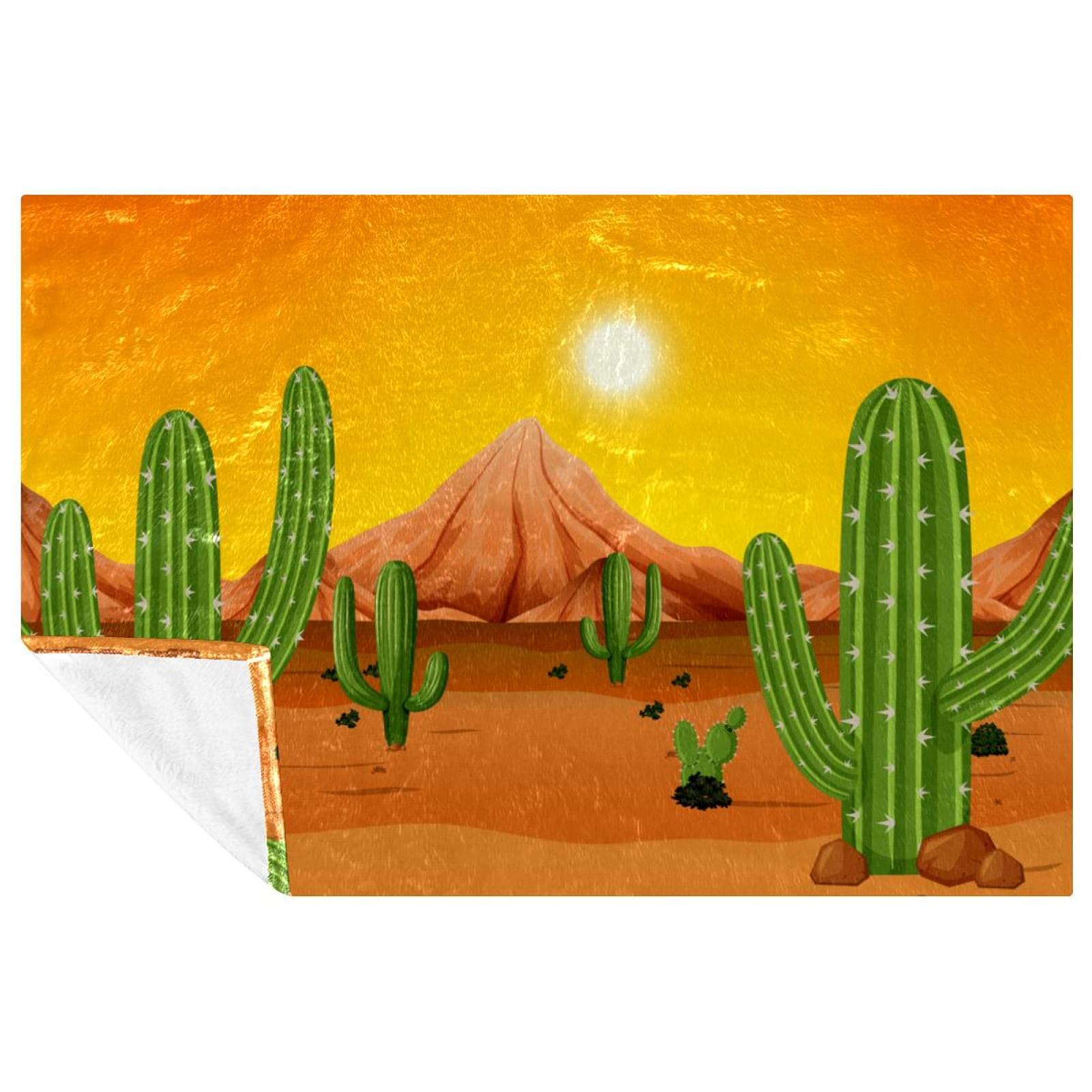 Couverture chaude cactus vert pour des moments de tendresse en camping ou lit