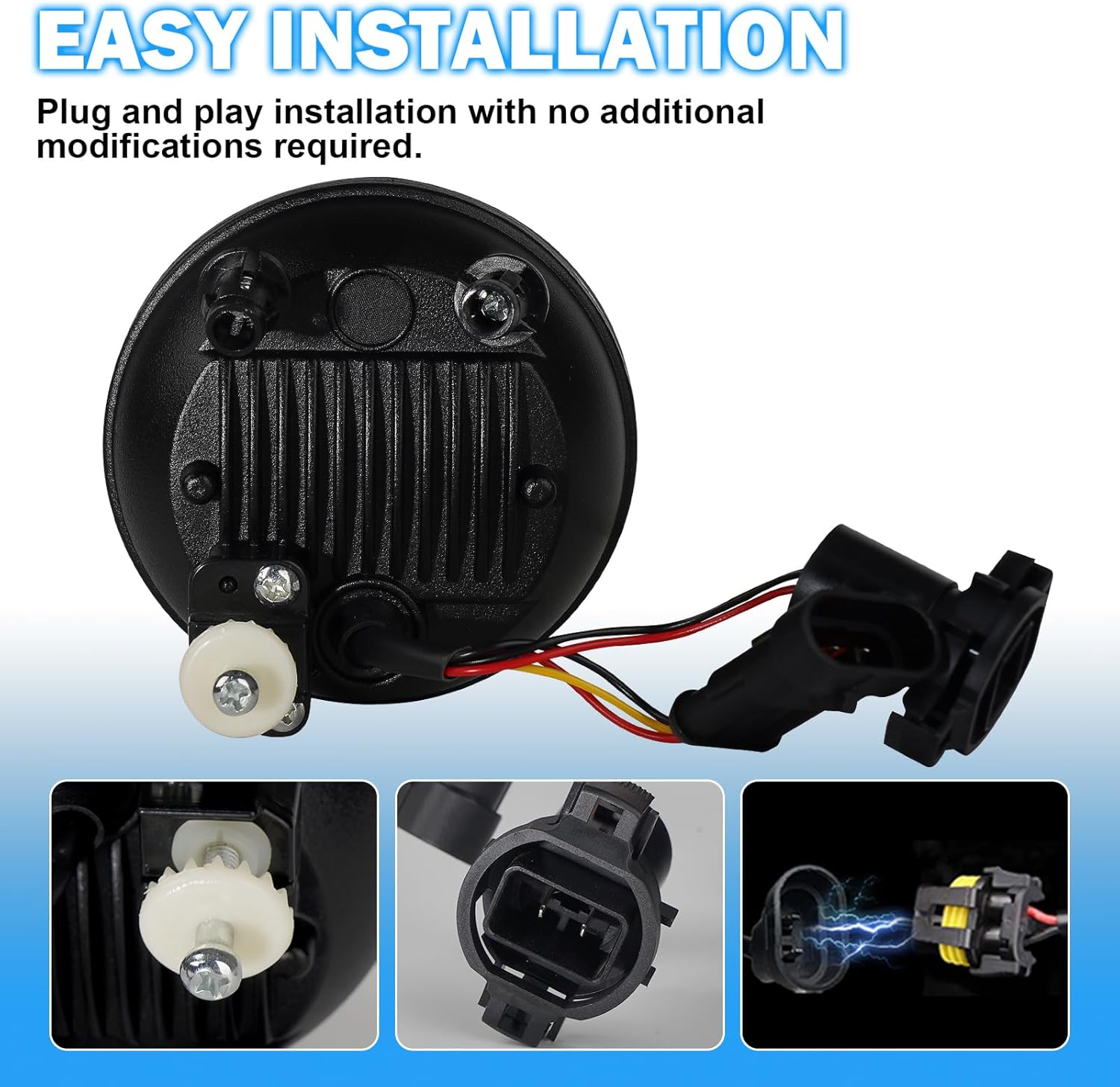 LED&DRL Round Fog Lighs Compatible with 2007-2014 Chevy Suburban Tahoe, 2007-2013 Avalanche Camaro, 2015-2016 Colorado Silverado, 2007-2016 GMC Acadia Yukon XL Sierra Denali With Turn Signal