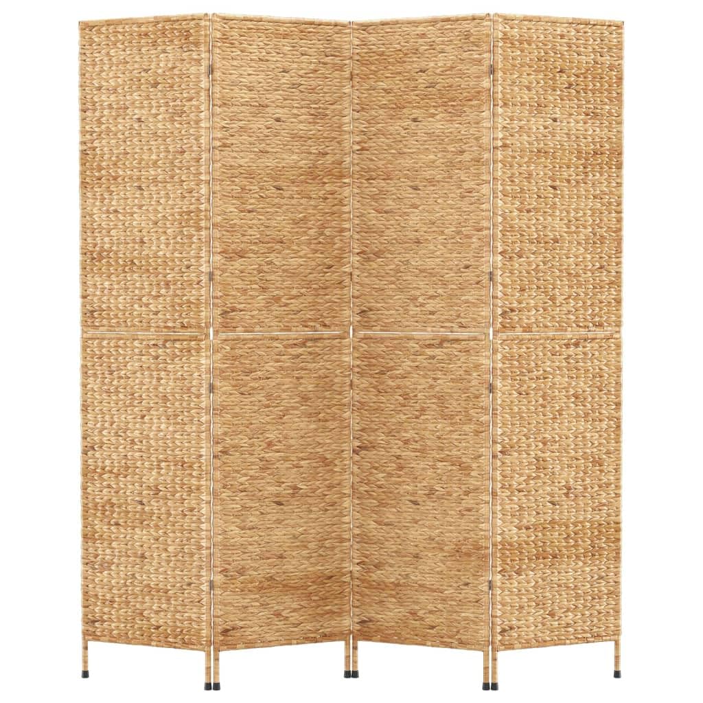 Paravento in giacinto d'acqua e metallo, 163 x 180 cm, pieghevole, con effetto intrecciato, autoportante, come divisorio e protezione dagli sguardi indiscreti, per soggiorno, camera da letto
