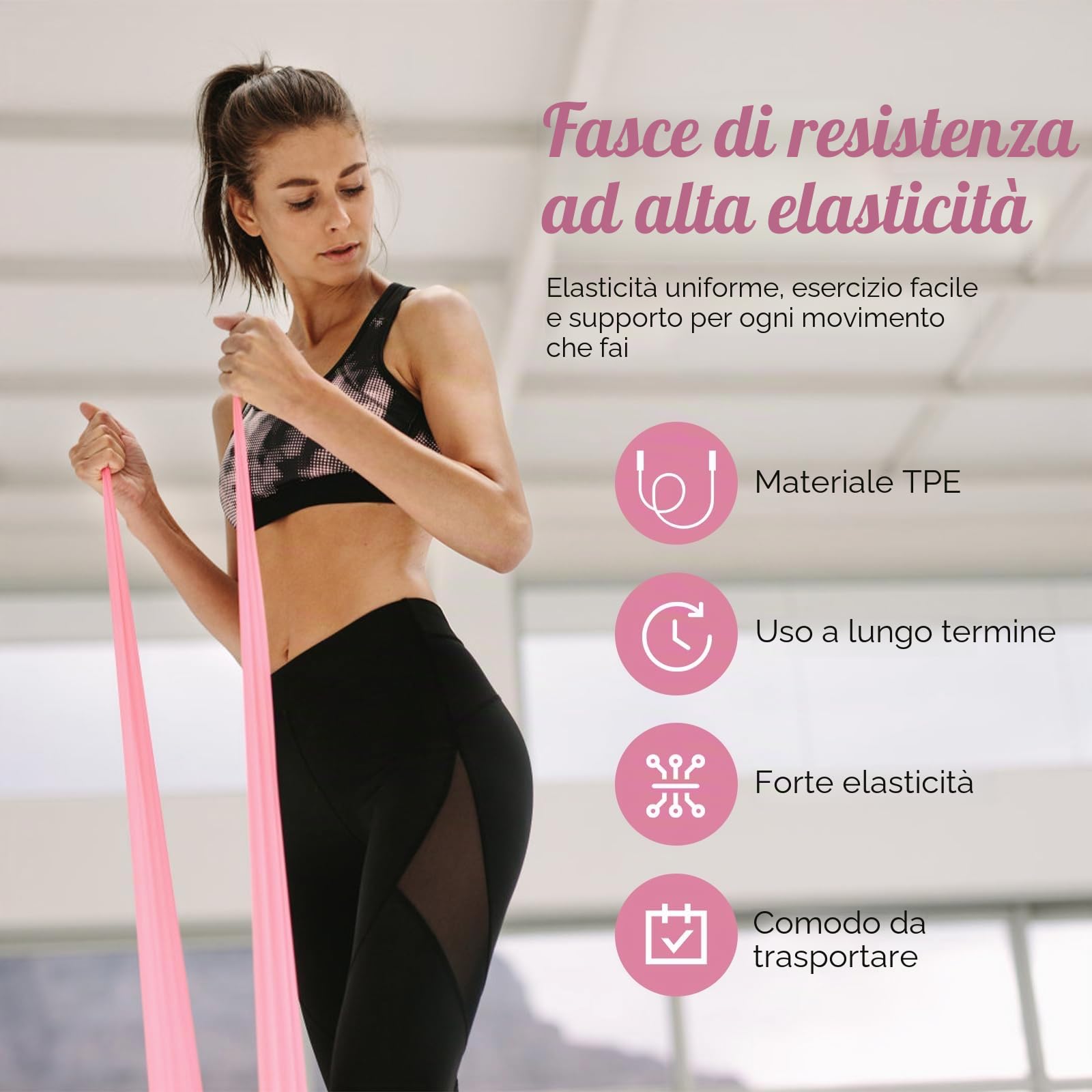 5 Impostare Kit Pilates Casa, Kit Fitness Domestico, Attrezzature Yoga Multifunzionali, Anello Pilates, Pallone Yoga, Fascia Di Resistenza, Yoga Fitness Allenamento per Le Donne