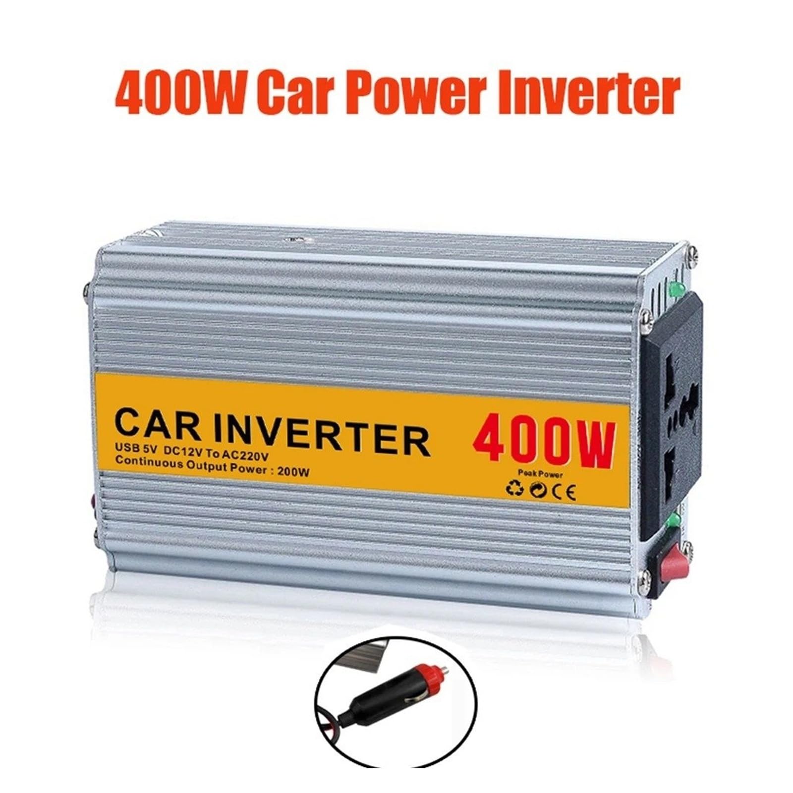 Potenza Convertitore Potenza Di Picco Inverter Sinusoidale Modificato Da 2 V A 220 50 Hz 400 W Adattatore Convertitore Caricabatteria Per Auto Spina Universale