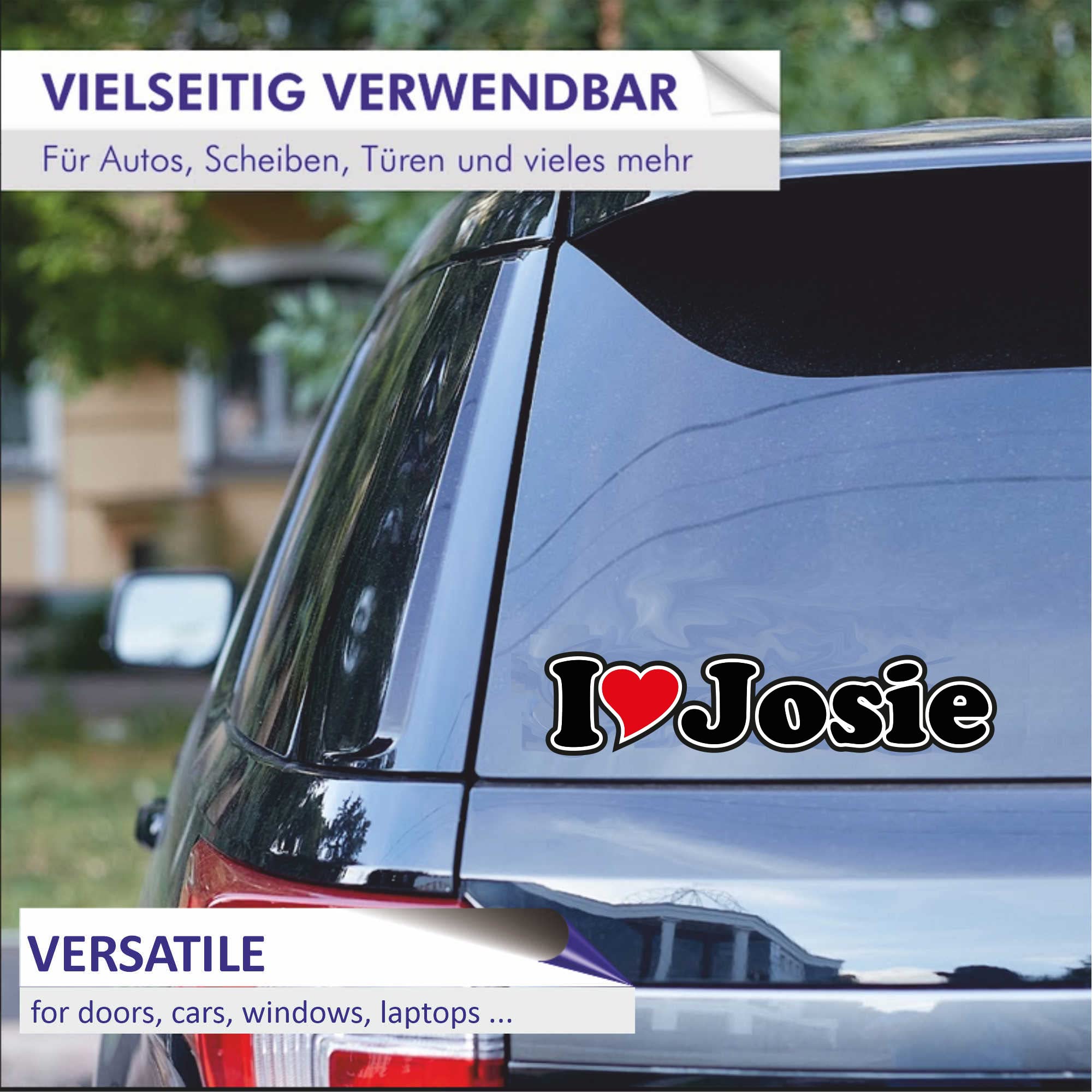 Adesivo Auto I Love Heart Con Nome Personalizzato – INDIGOS UG – 15 Cm – Resistente UV E Autolavaggio – Regalo Per Uomo Donna Bambino