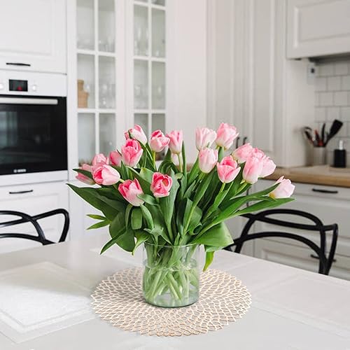 Miniatura 5 de BRKURLEG Mantel individual hueco metálico de vinilo prensadocargadorcentro de mesa de boda redondo, mantel individual de vinilo prensado para mesa