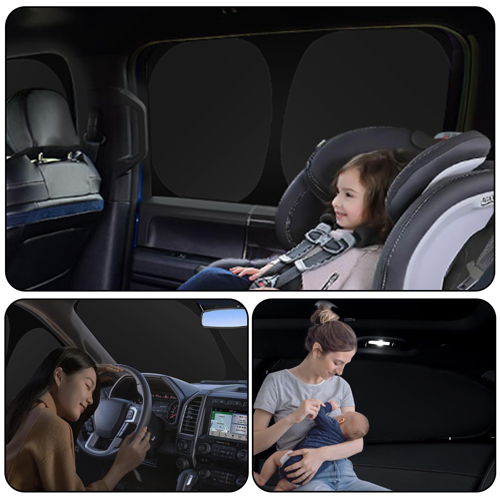 ZATOOTO Parasol Coche para Skoda Kodiaq 2017-2023, Cortinas Coche para Parabrisas, Ventanas Laterales y Ventana Trasera, Juego Completo Protector Solar Aislamiento Térmico y Protección de Privacidad