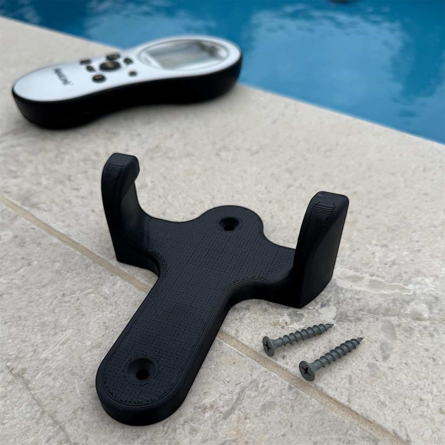 Original Wall Mount Holder for Jandy Pool Remote, Custom PETG Bracket with Mounting Screws (Black) Made in Texas