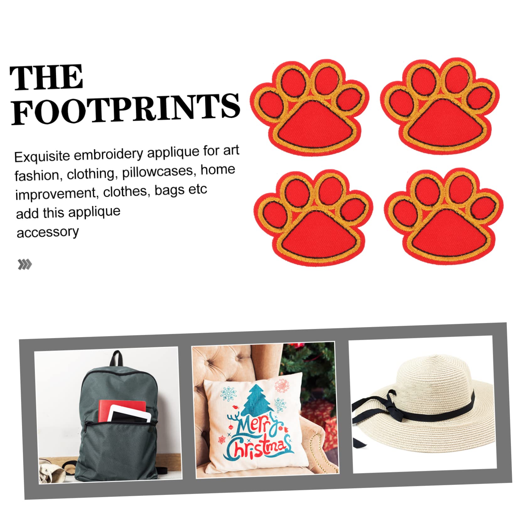 STOBOK 40pezzi Toppe Per Cucire Forma Di Zampa Di Cane Patches Ricamati Per Decorazioni Abbigliamento Artigianato Adatti Per Maglioni Cuscini Shirt