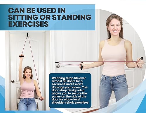 Miniatura 4 de Polea de hombro para terapia física con guía de ejercicios, mejora la fuerza del hombro y el rango de movimiento, reduce el dolor, ayuda en la