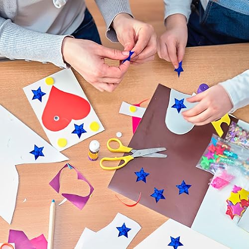 Miniatura 34 de 500 calcomanías de estrellas multicolor para recompensas infantiles, calcomanías holográficas de estrellas de 1 pulgada para bricolaje, Colorido