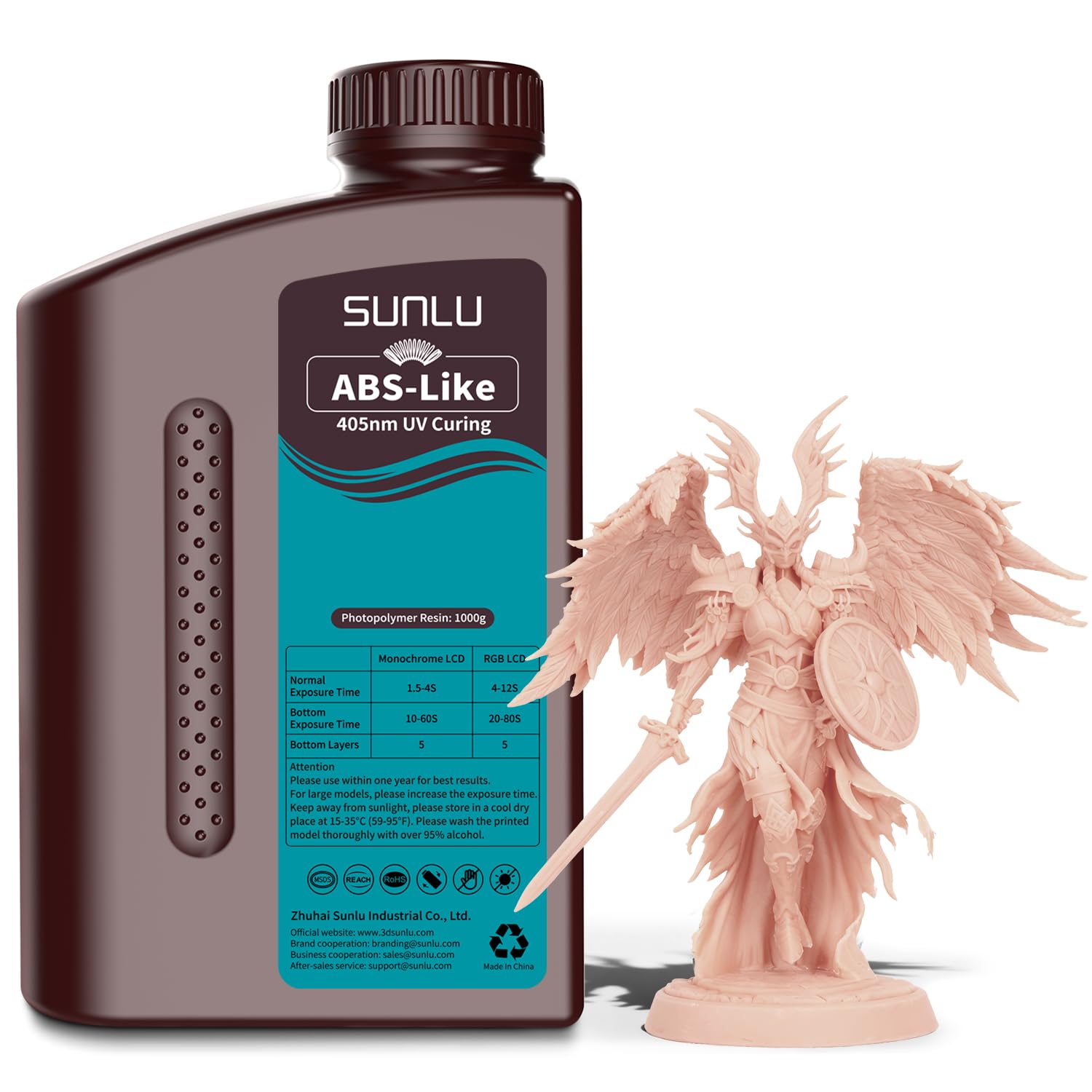 SUNLU Upgraded ABS Resin 3D Printer Resin 405nm UV Curing Resin for LCD/DLP/SLA 3D Printers, Fit Most Brands, Beige, 1kg-image-21