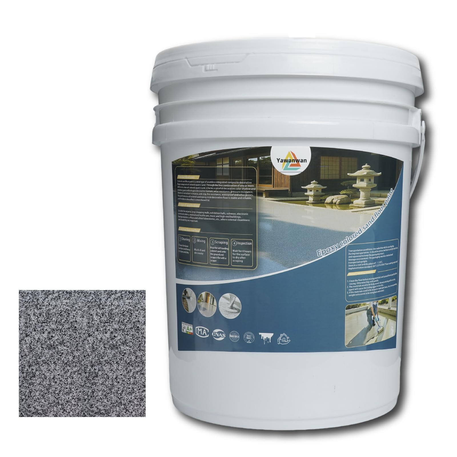 Yawanwan Self-Leveling Epoxy Colored Sand Floor Paint