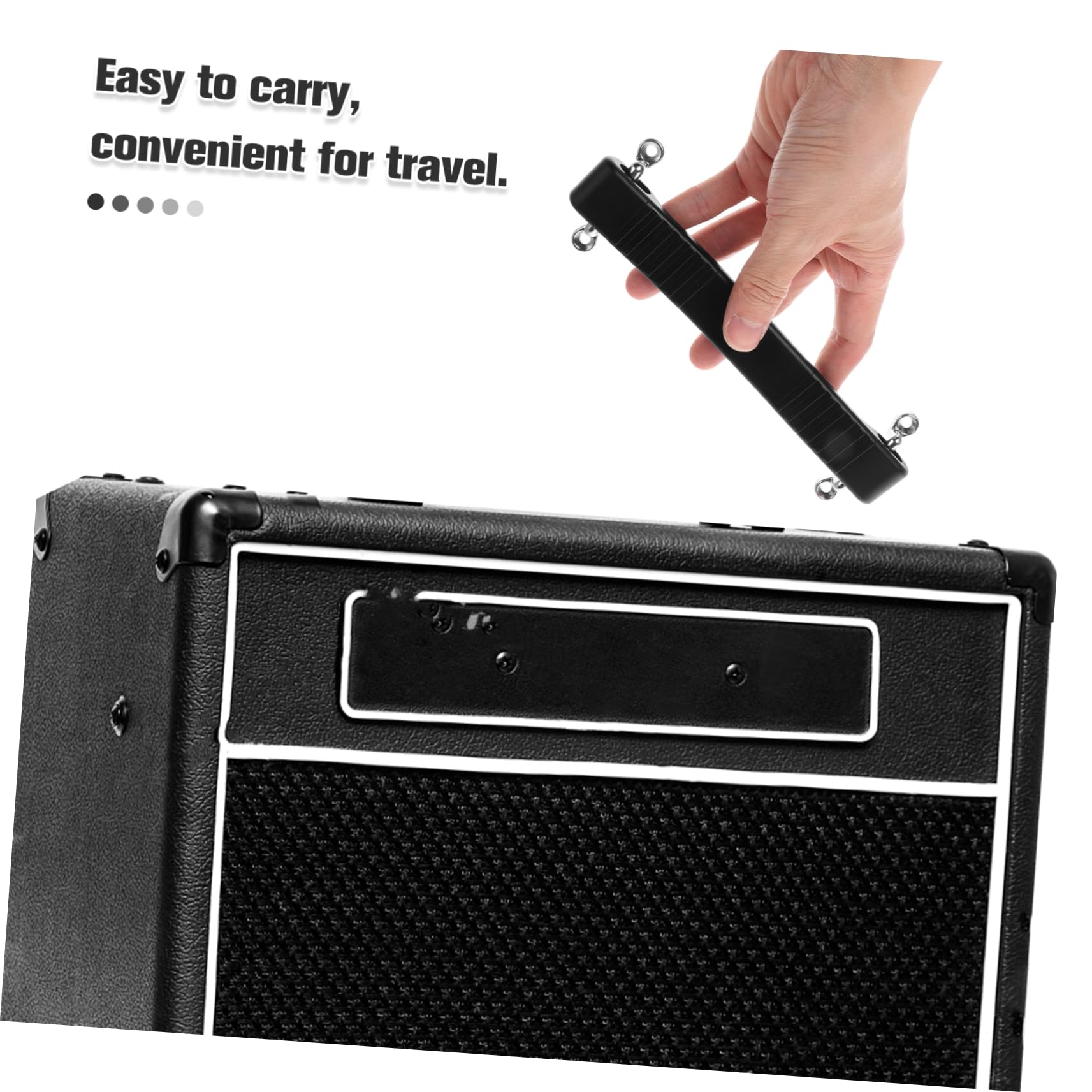 Angoily Poignée De Sangle D’amplificateur en Caoutchouc pour Haut-Parleur, Accessoire Léger Et Robuste, Usage Extérieur, Compatible Guitare Et Enceinte, Couleur Noire, Taille Moyenne