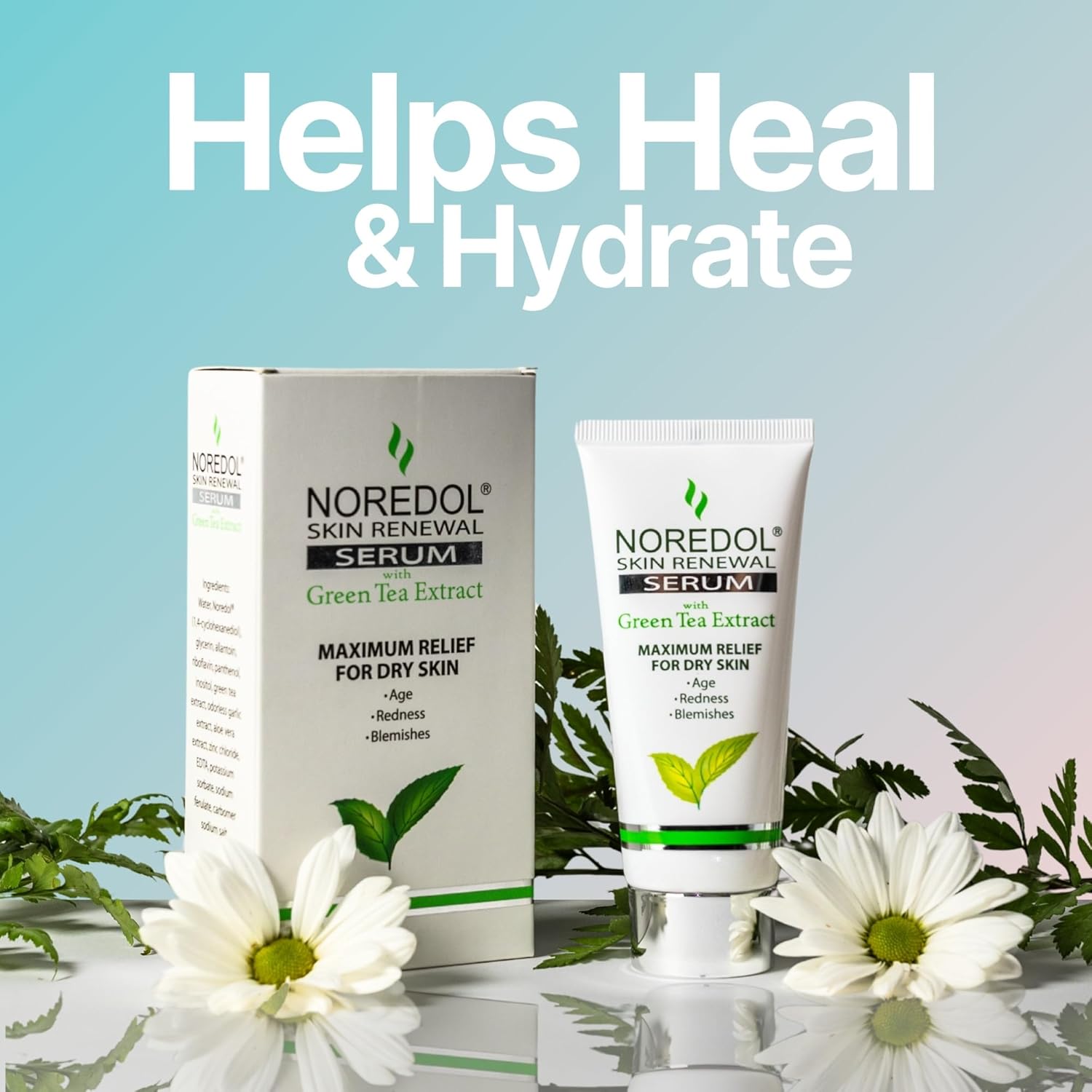 Noredol® Skin Renewal Serum | Anti-Aging Redness Relief | Patented 1,4-Cyclohexanediol + Green Tea & Ferulic Acid | Calms Flushing & Supports Collagen for Mature Skin | Fragrance-Free (2 oz) - Image 6