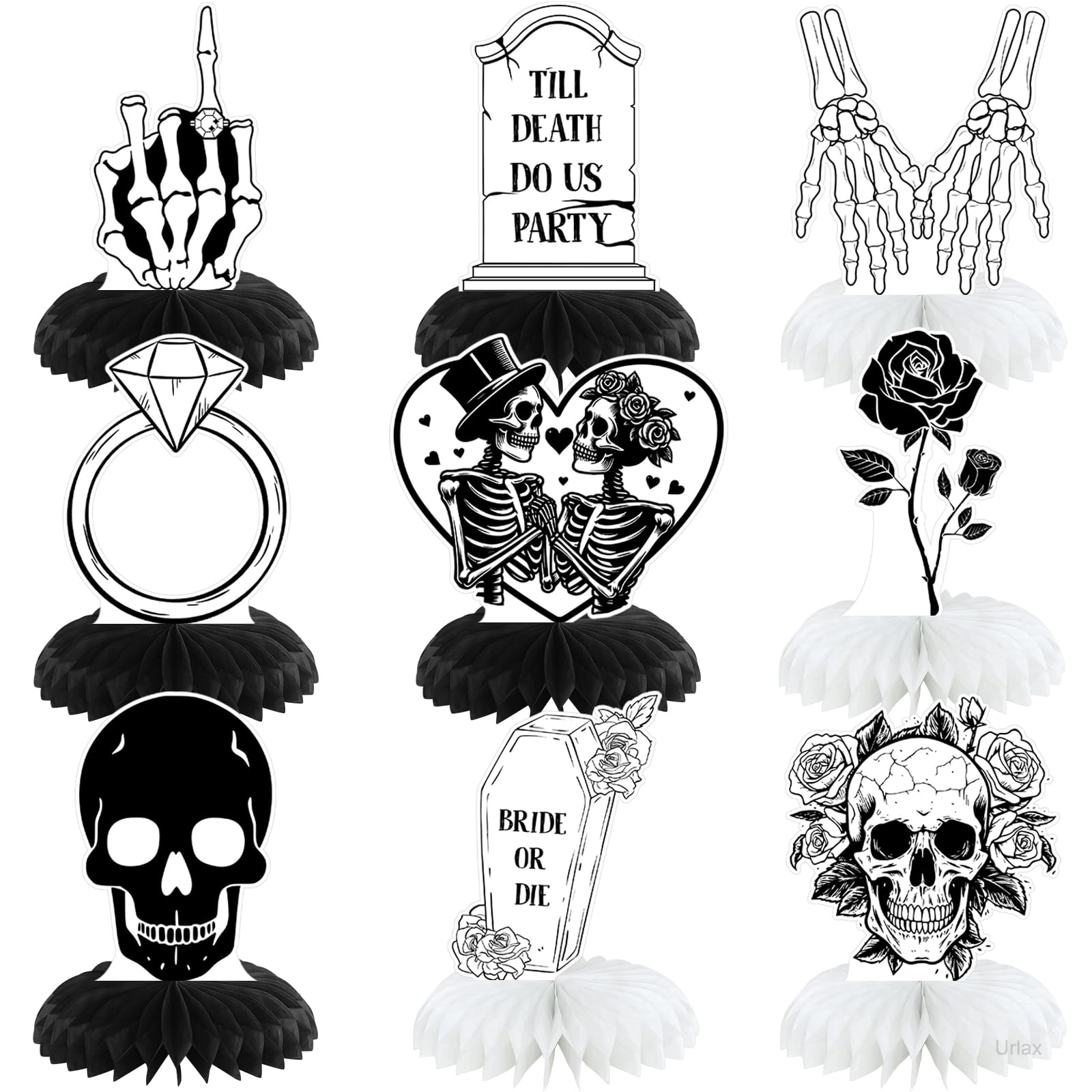 Till Death Do Us Party Bachelorette Party Decorations Bride or Die Party Honeycomb Centerpieces Rip Single Life Bridesmaid Party Decor for Bridesmaid