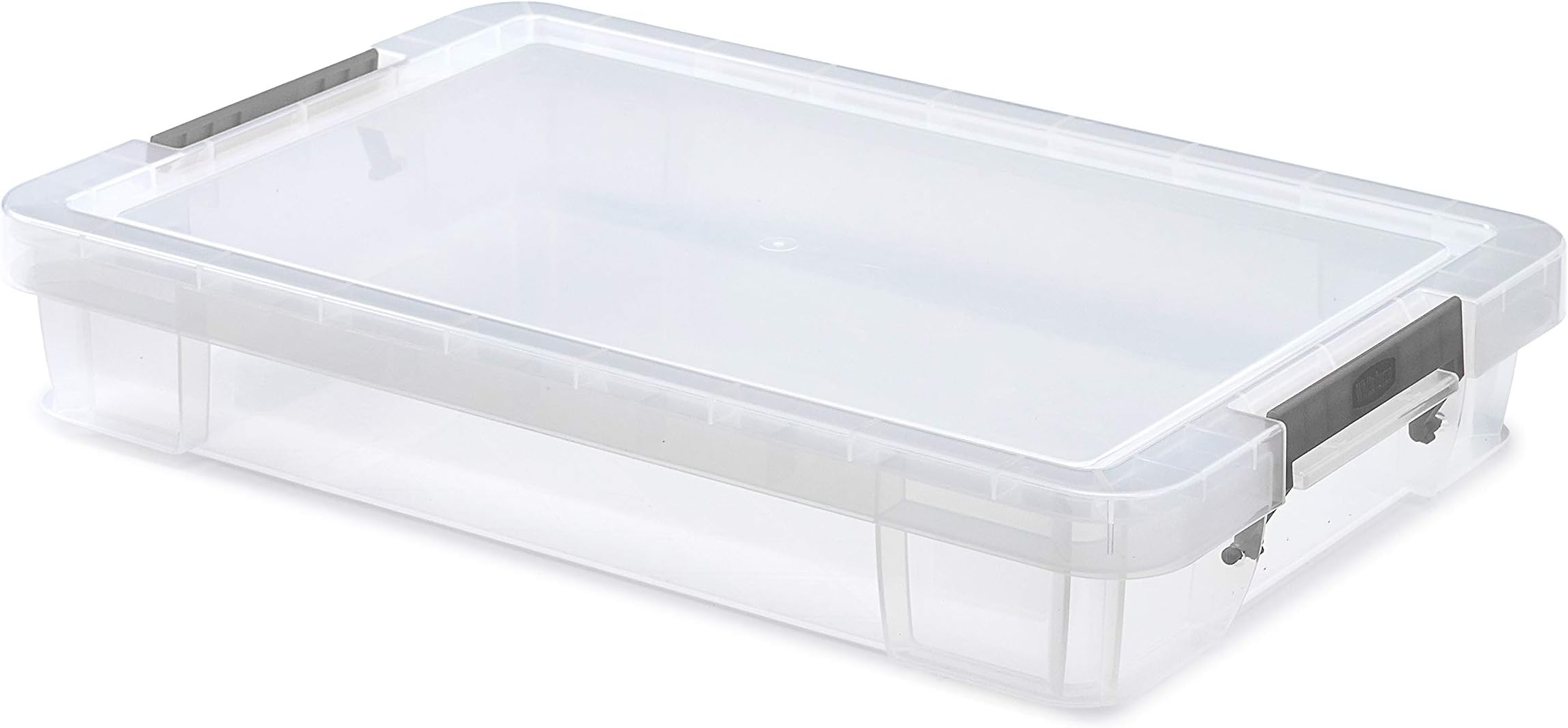 Whitefurze Allstore Container with Silver Clamp, Plastic, Natural, 12 Litre
