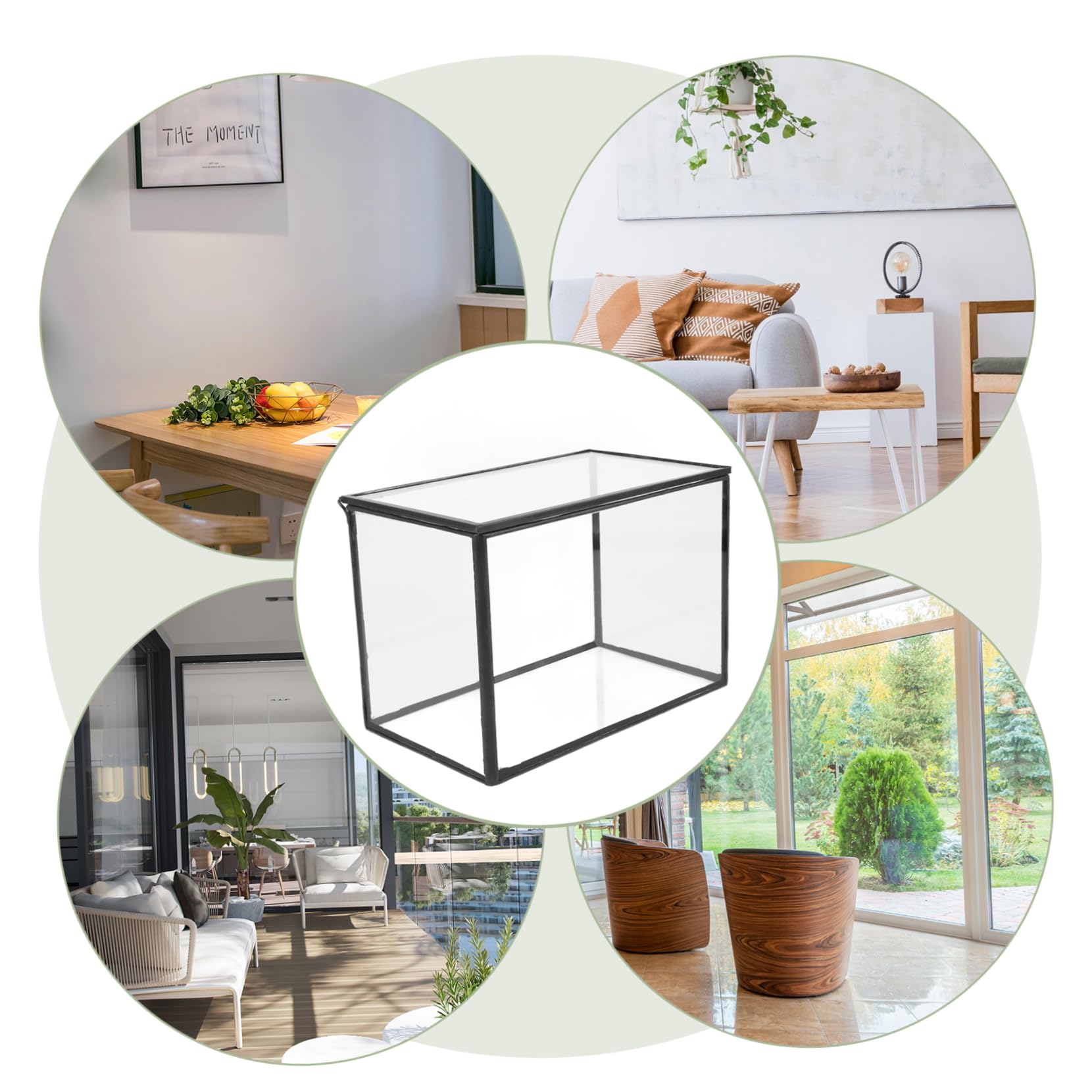 Terrario per Piante Succulente in Vetro per Casa e Giardino | Contenitore Paesaggio Fai da Te, Supporto per Piante e Fiori, Stile Semplice Naturale