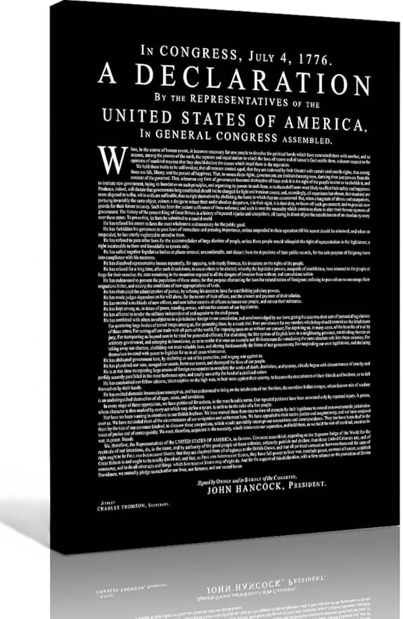 Amazon.com: The Declaration of Independence Wall Art Vintage American ...