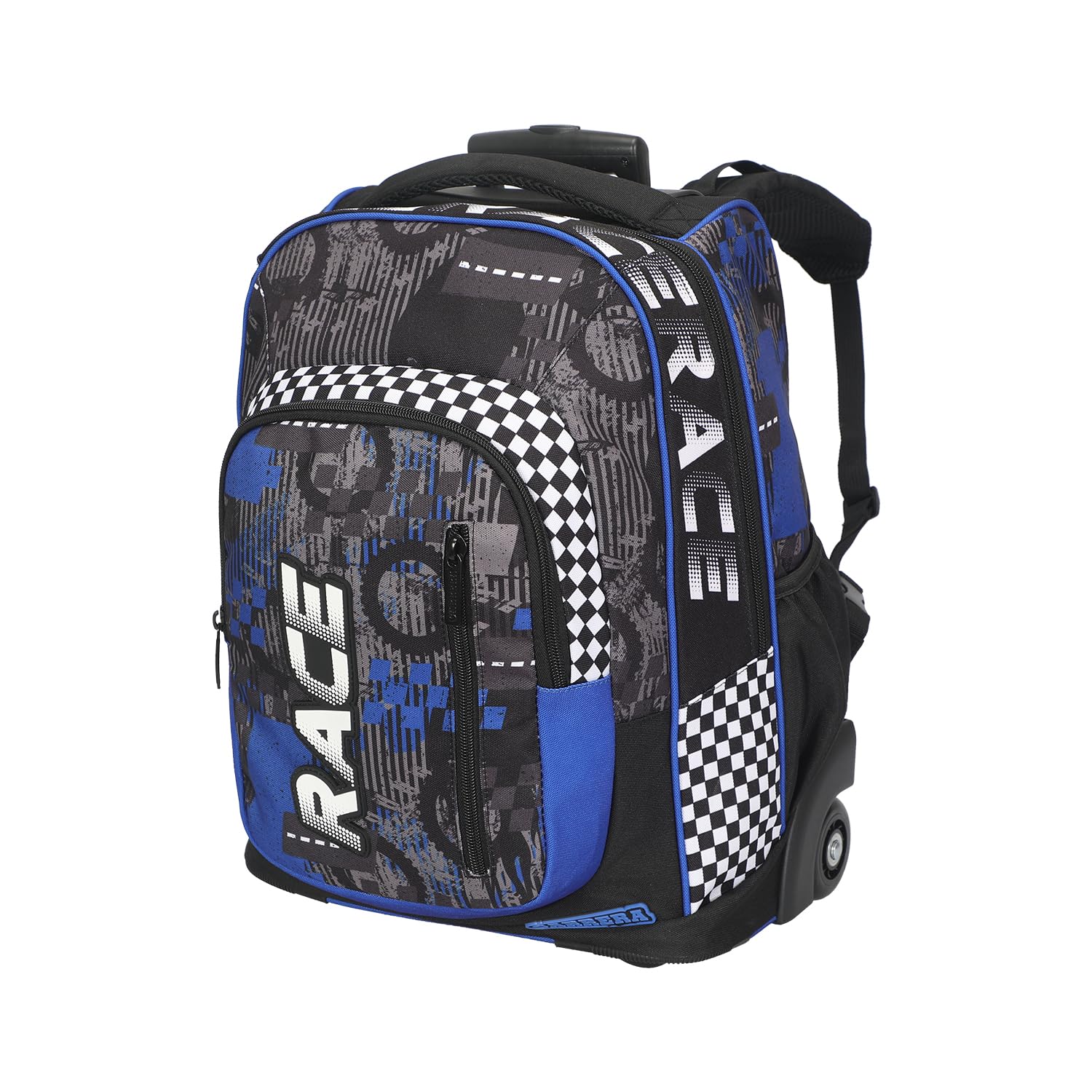 Carrera Trolley Scuola Bambino Race Blu/Nero - 2 in 1 Zaino - Ruote Anti-Rumore - Lt 35 - Barra Regolabile in Due Altezze - Perfetto per Scuola e Viaggio