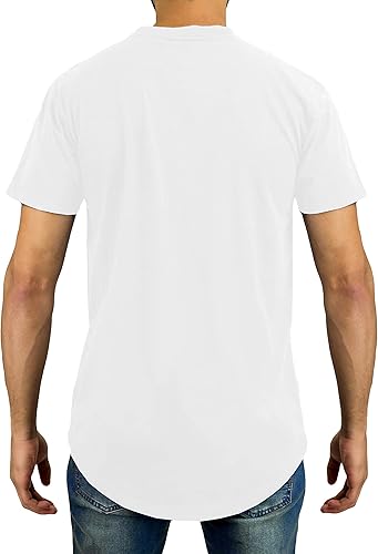 Miniatura 3 de Bleecker and Mercer - Camiseta para hombre, estilo hipster, estilo hipster, alargada, larga, con parte inferior redonda