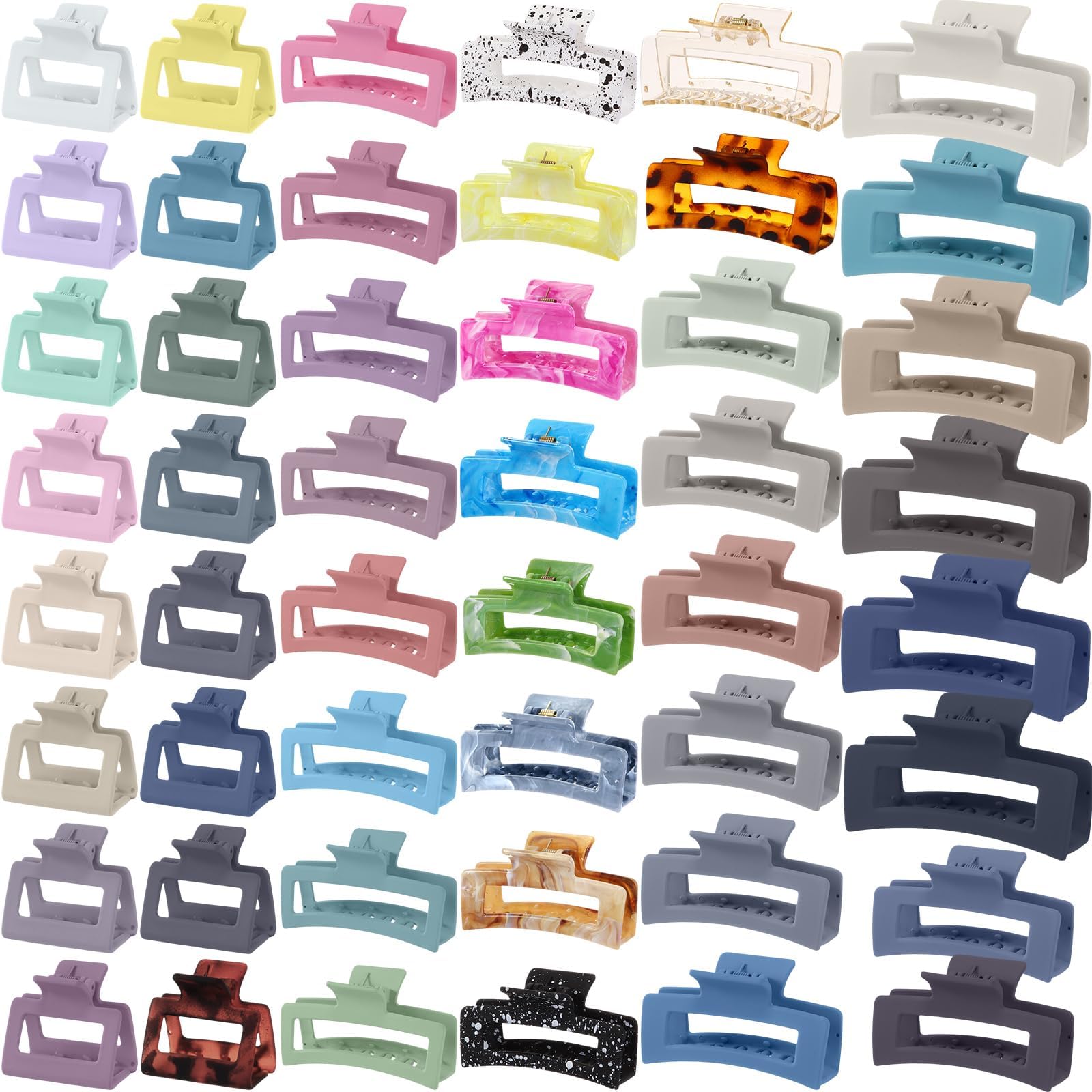 Amazon.com: Hoteam 36 Pcs 4.1 Inch Large Hair Claw Clips Rectangular ...