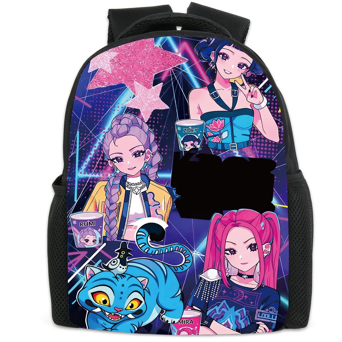 Demon Hunters - Zaino per la scuola per bambini, 33 x 24 x 14,5 cm, stile carino, stella, Di medie dimensioni, moderno