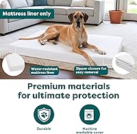 Vista 5 de Furhaven - Funda protectora de espuma para cama de perro, resistente al agua, color blanco, jumbo plus