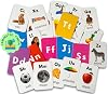 Alphabet Flash Cards for Kids, Early Learning First Word Cards for Preschool Children and Toddlers, Teach ABC Letters, English Words, Uppercase and Lowercase