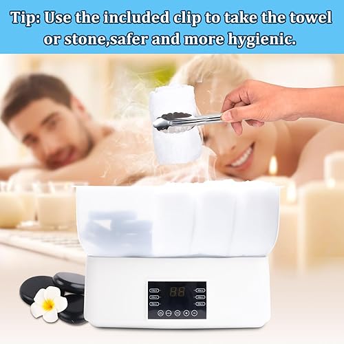 Miniatura 3 de Calentador de toallas para faciales Sangle Sopffy, calentador de toallas calientes de 7.5 L con capacidad para hasta 20 mini toallas, el vaporizador