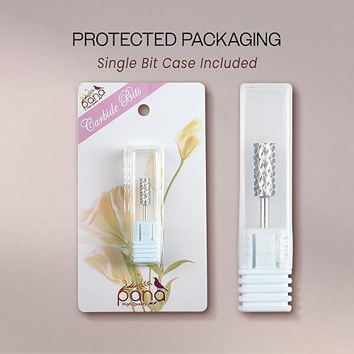 Vista 205 de USA PANA - Broca profesional de carburo de barril pequeño con parte superior plana, grano grueso 5X a grano extrafino, dorado, plateado, negro DLC