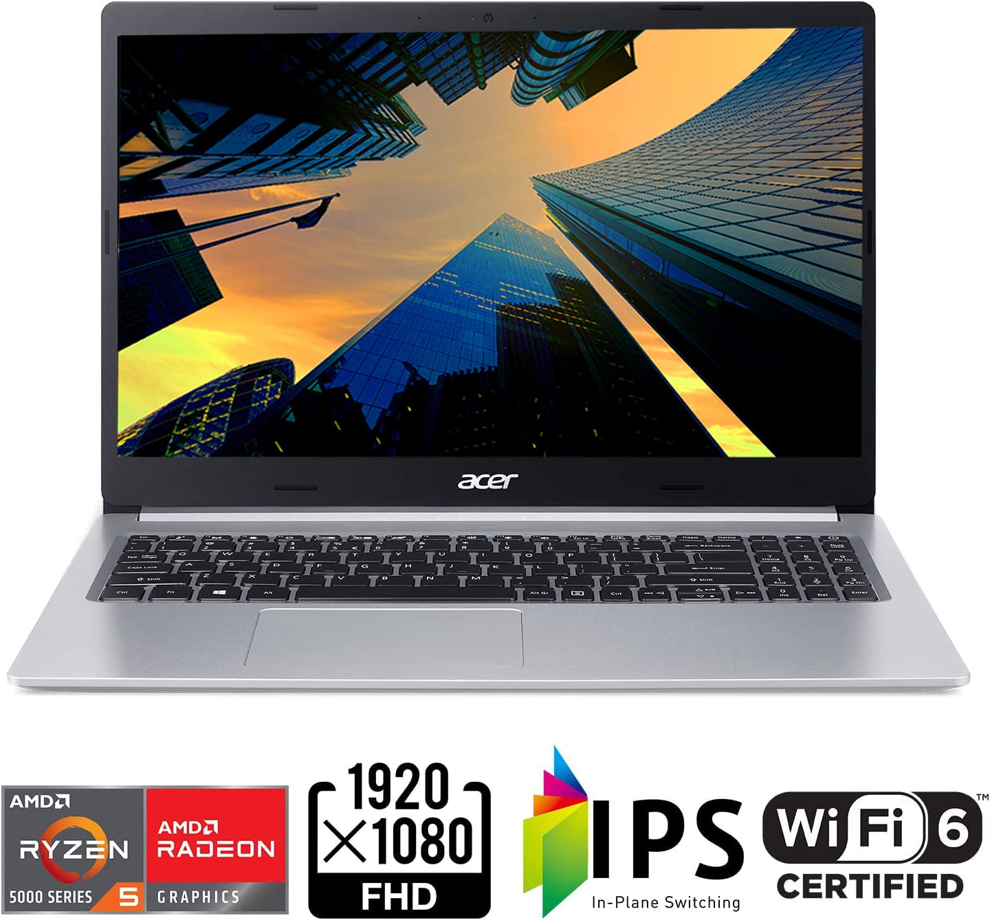 Notebook Acer Aspire 5 fino, 15,6 pol., FHD IPS, AMD Ryzen 5 5500U