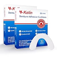 Vista 1 de Y-Kelin Cojines adhesivos para dentaduras inferiores sin adhesivo para encías doloridas, 30 almohadillas x 2 (60 tiras)