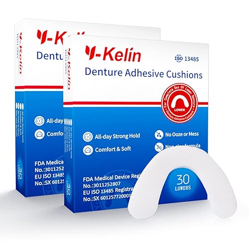 Miniatura 10 de Y-Kelin Almohadillas adhesivas para dentaduras postizas superiores y inferiores, almohadillas de dentadura sin adhesivo para encías doloridas, 30