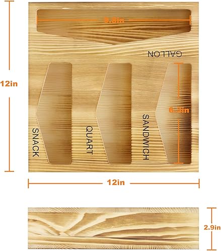 Miniatura 6 de Ziploc - Organizador de almacenamiento de bolsas para cajones bolsas de madera Ziplock para almacenamiento de galones cuarto de galón tamaños de