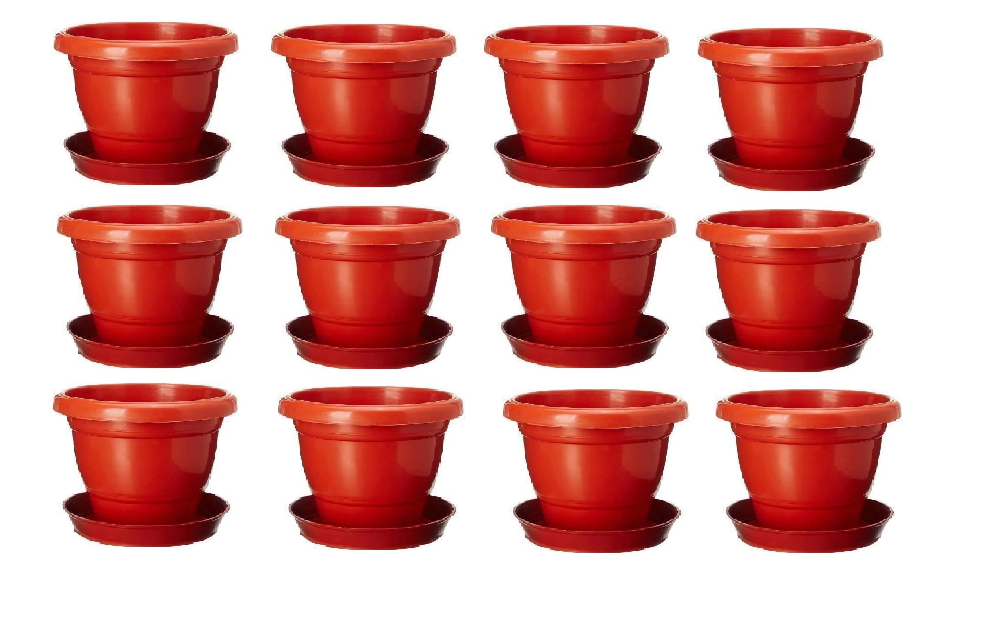 Varshney Gardening 10 Inch Heavy Duty Plastic PlanterPot Plant Container Set Garden Flower Pots Brown, Pack of 12 (B0BTTTKS43) Amazon Price History, Amazon Price Tracker