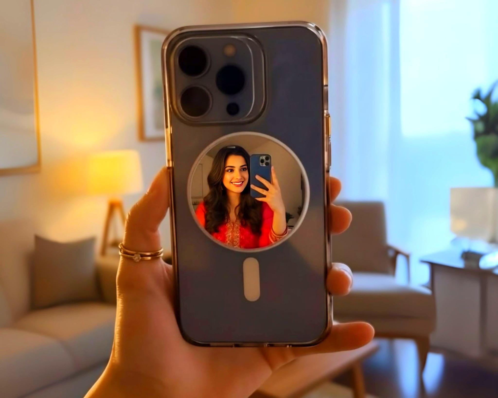 skyvik magnetic selfie mirror for back camera compatible with all phones