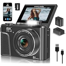 8K Digital Camera for Photography, Vlogging Camera for YouTube with WiFi