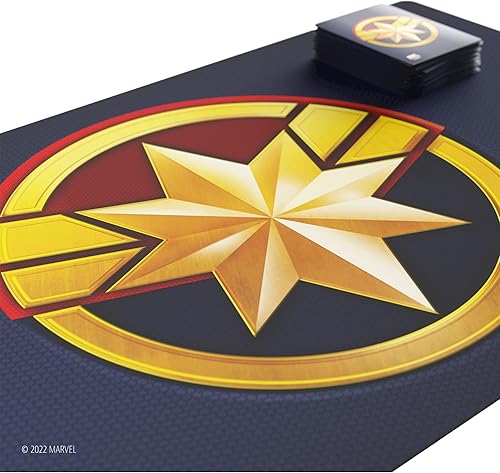 Miniatura 4 de Gamegenic Alfombra de juego – Playmat: Marvel Champions: Captain Marvel – Smooth & Tough – Compatible con Magic The Gathering Commander Deck, cartas