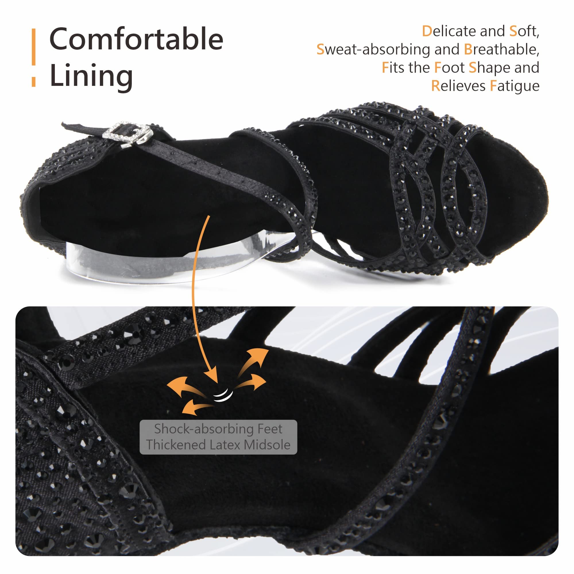 Donna Peep Toe Cross Strap Strass Tango Social Ballroom Scarpe da Ballo Latino Scarpe da Ballo per Feste di Matrimonio