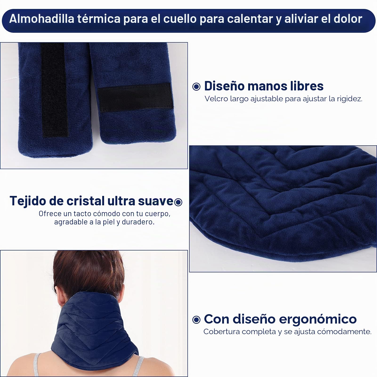 JOBYNA Cojín térmico para cuello y hombros, calentador de cuello, calentador de hombros eléctrico, calentamiento rápido 5 s, calentamiento rápido 30-70 ℃ y ajustable en 10-90 minutos, cojín térmico