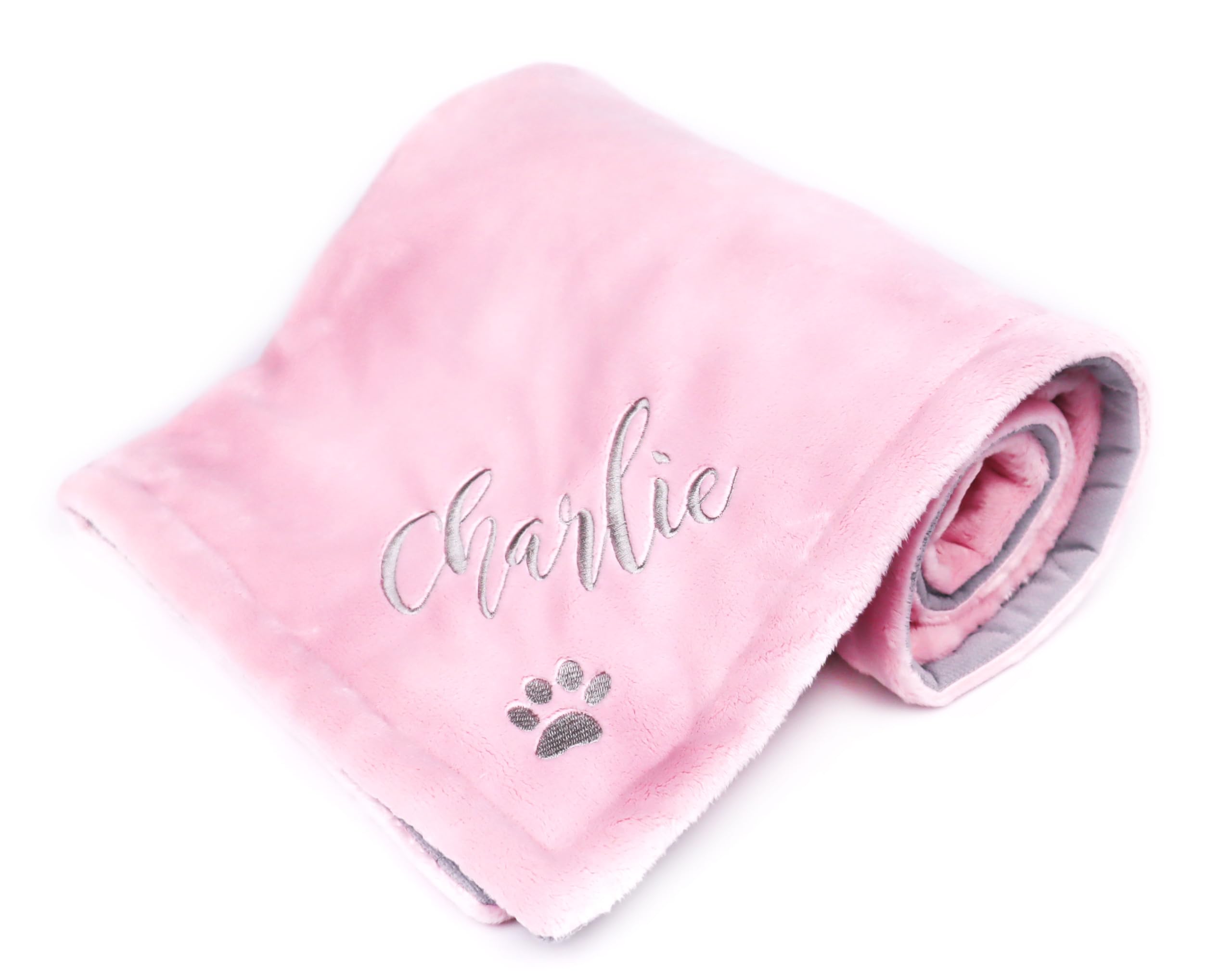 Generisch Personalisierte Hundedecke mit Namen – Premium Kuscheldecke für Hunde & Katzen – Bestickt & Gepolstert – Geschenk für Hundebesitzer, Welpen & Neue Hundeeltern (pink)