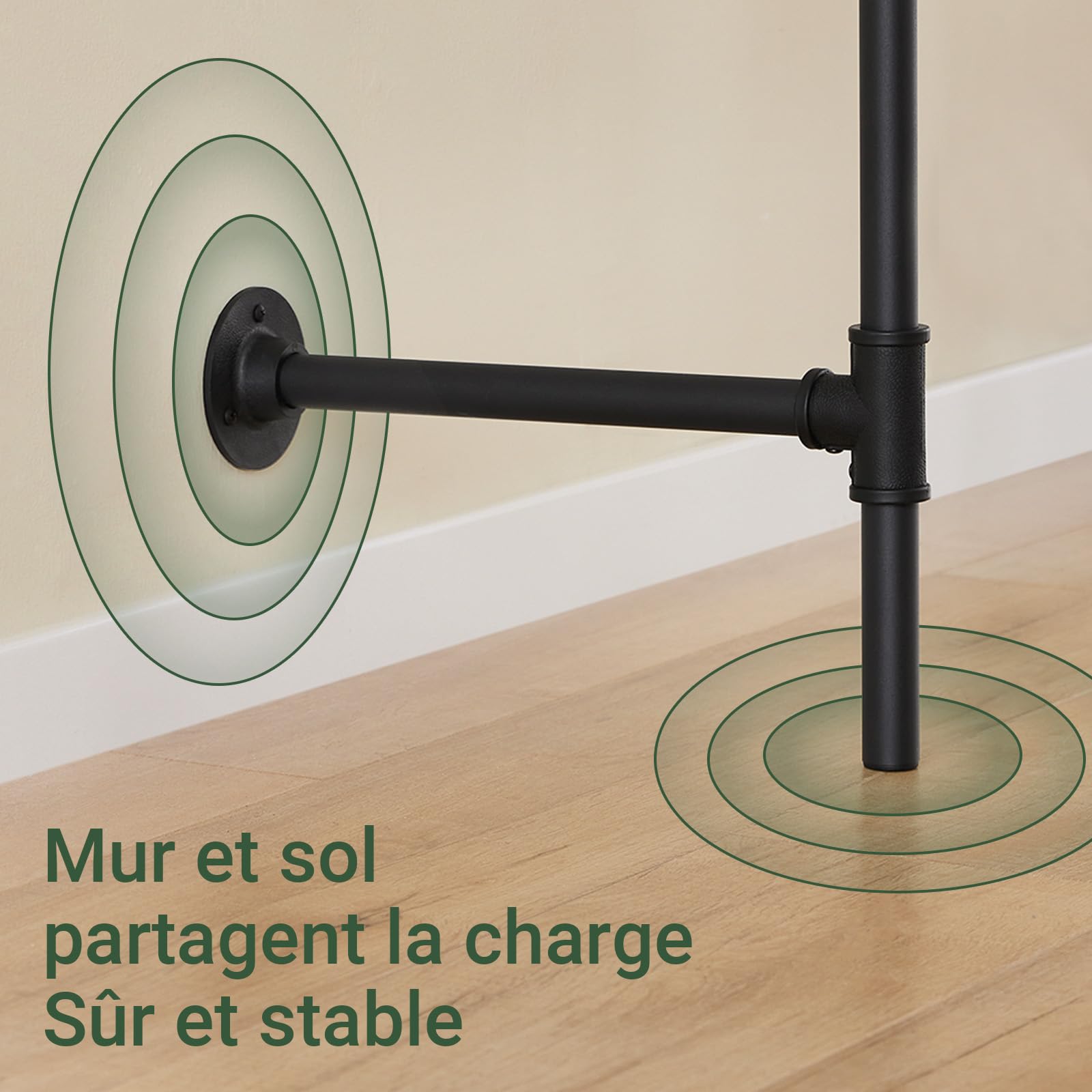 SoBuy Portant à Vêtements Mural avec 3 tringles 168x46x220 cm